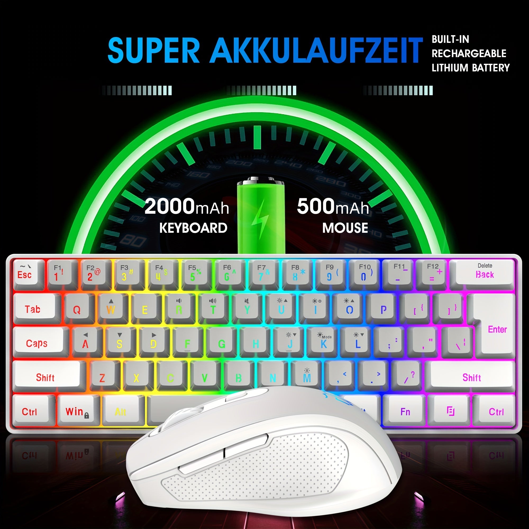 Snpurdiri'S 60% Wireless Gaming Keyboard Features RGB Lighting And Comes with a 2.4G Wireless Mouse. It Includes a Compact Mechanical Touch Keyboard with an Ergonomic Design And Is Rechargeable