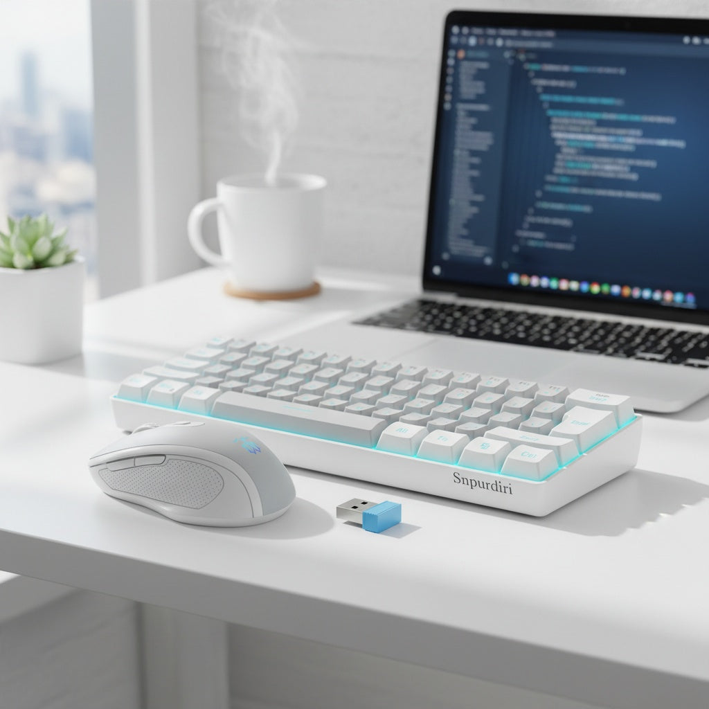 Snpurdiri'S 60% Wireless Gaming Keyboard Features RGB Lighting And Comes with a 2.4G Wireless Mouse. It Includes a Compact Mechanical Touch Keyboard with an Ergonomic Design And Is Rechargeable