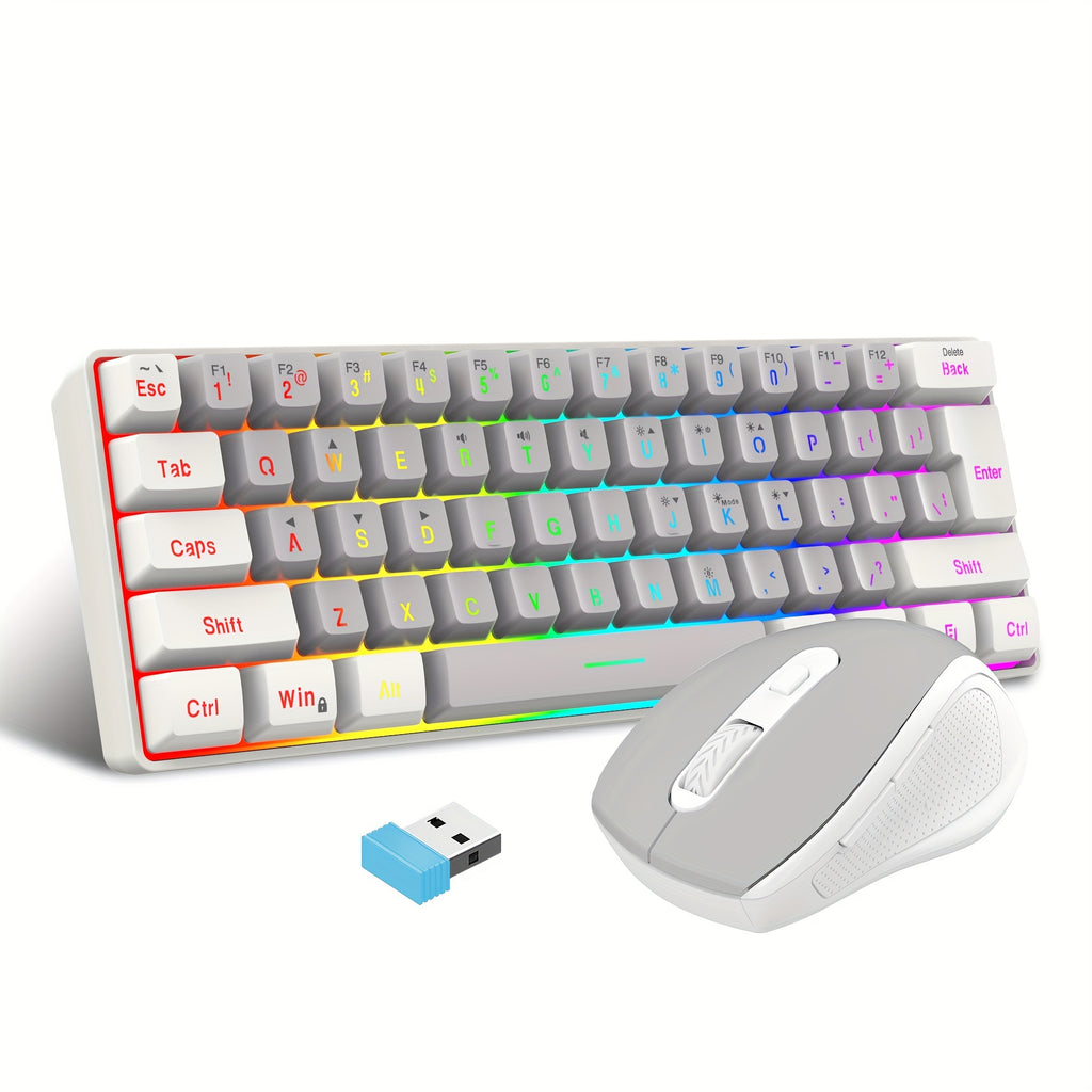 Snpurdiri'S 60% Wireless Gaming Keyboard Features RGB Lighting And Comes with a 2.4G Wireless Mouse. It Includes a Compact Mechanical Touch Keyboard with an Ergonomic Design And Is Rechargeable