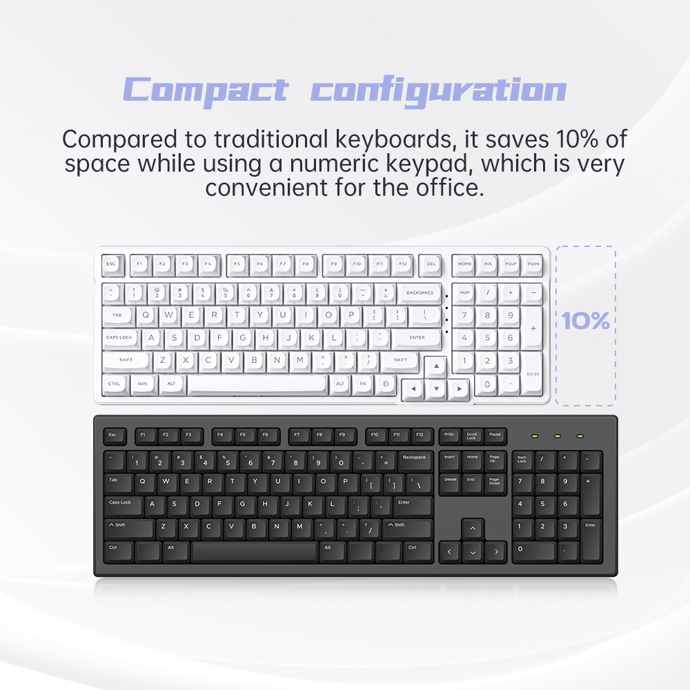 FURYCUBE Wired Gaming Keyboard with Rainbow Backlighting, Portable Black Design, Suitable for Office Use - 99 Keys, External Computer Keyboard, Ergonomic Design, Multimedia Knob, Spherical Keycaps, Suitable for Gamers and Office Workers