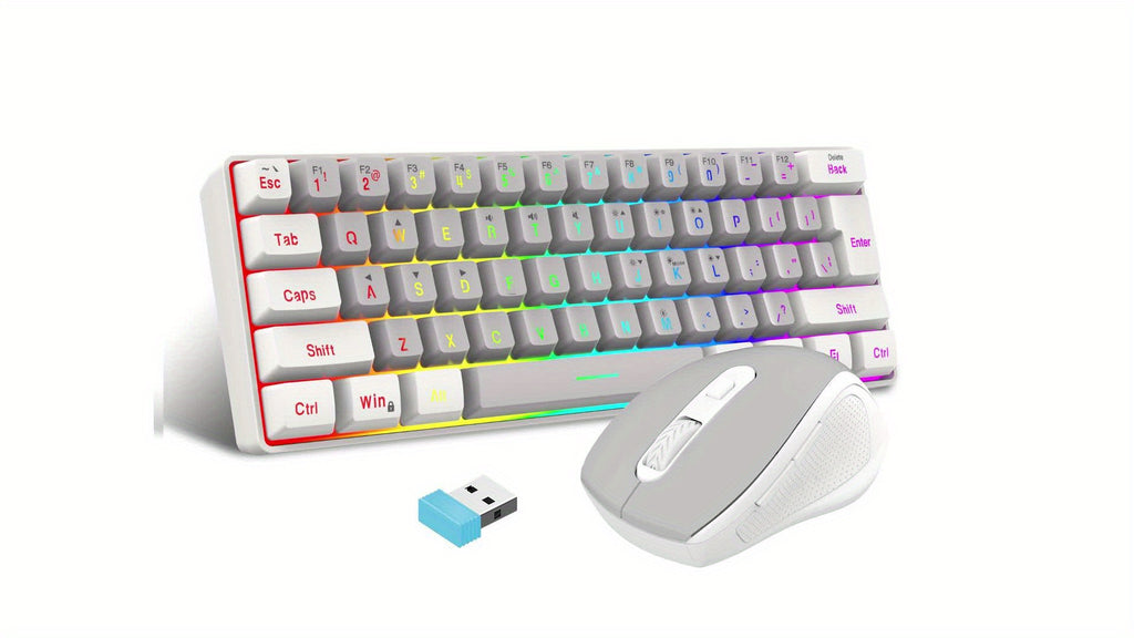 Snpurdiri'S 60% Wireless Gaming Keyboard Features RGB Lighting And Comes with a 2.4G Wireless Mouse. It Includes a Compact Mechanical Touch Keyboard with an Ergonomic Design And Is Rechargeable