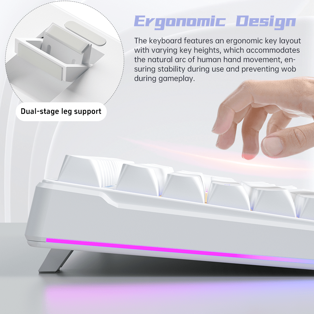 FURYCUBE Wired Gaming Keyboard with Rainbow Backlighting, Portable Black Design, Suitable for Office Use - 99 Keys, External Computer Keyboard, Ergonomic Design, Multimedia Knob, Spherical Keycaps, Suitable for Gamers and Office Workers